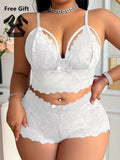 "Midnight Bloom" Floral Lace Set – Translucent Bra with Cross-Strap Detail & Free Eye Mask